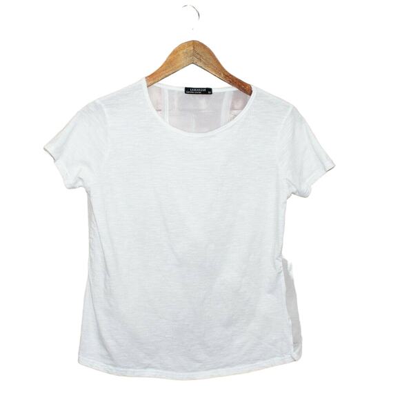 LAMARQUE Sheer crossover back Blouse Shirt White Medium - Picture 5 of 7